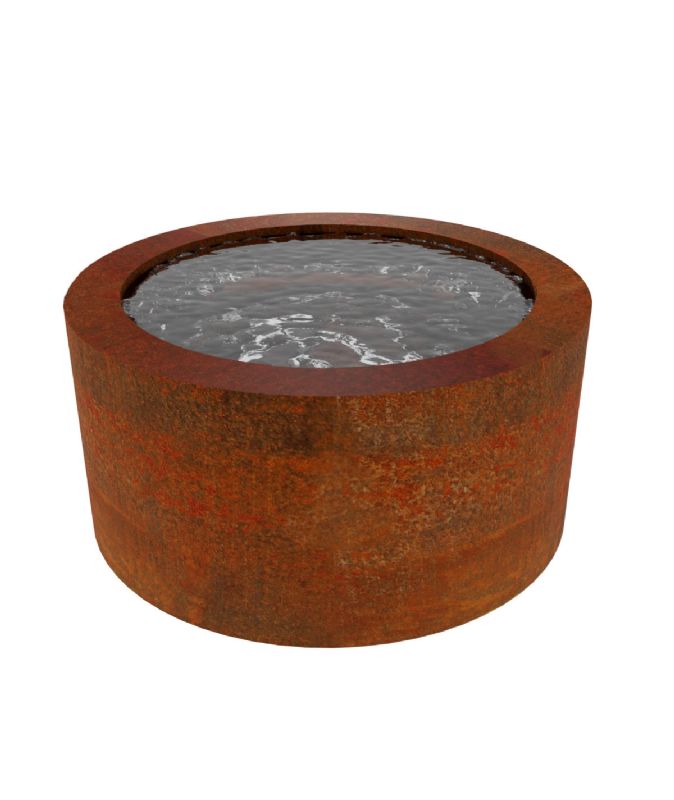 Corten Steel Ripple Round Water Table 50Ø  x 50 (H) cm